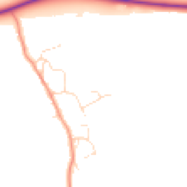 Daytime road noise heatmap for NN4 7AX