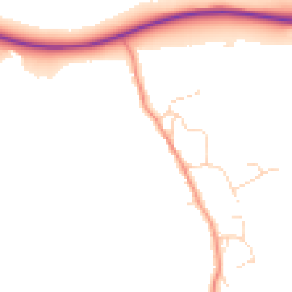 Daytime road noise heatmap for NN4 7AZ