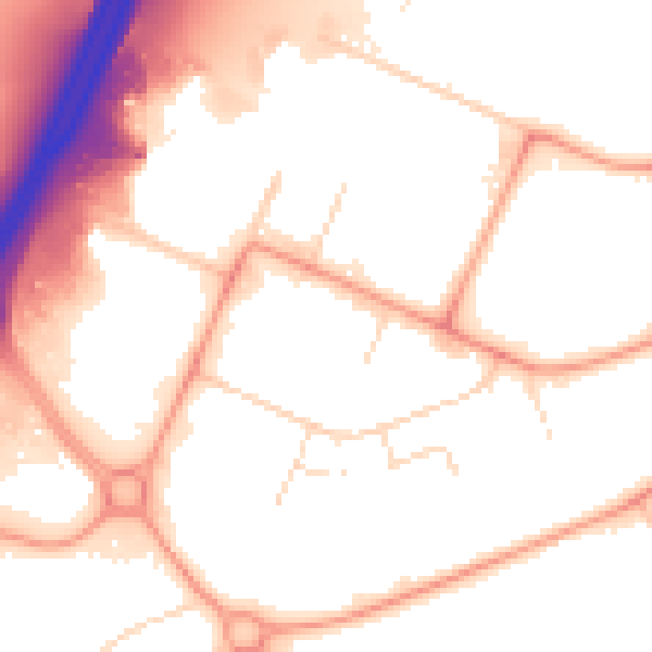Daytime road noise heatmap for NN4 7BD