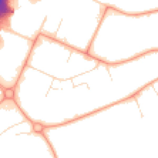 Daytime road noise heatmap for NN4 7BQ