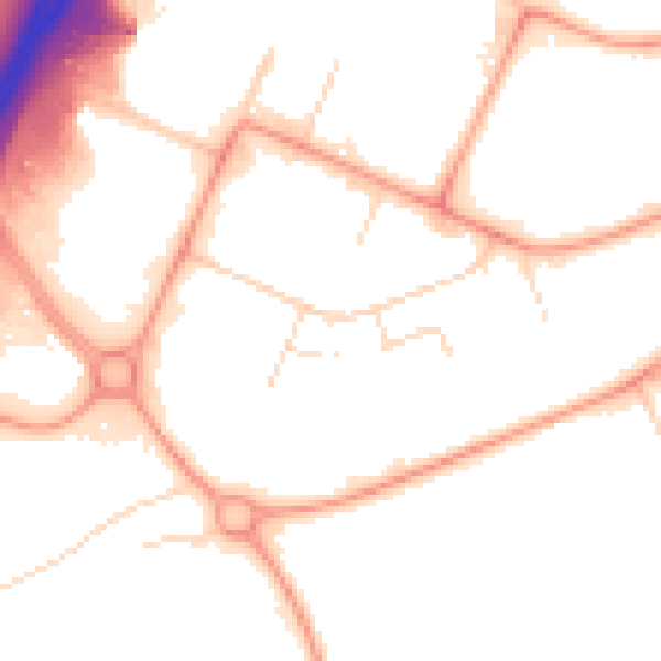 Daytime road noise heatmap for NN4 7ED