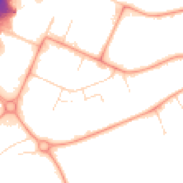 Daytime road noise heatmap for NN4 7EE