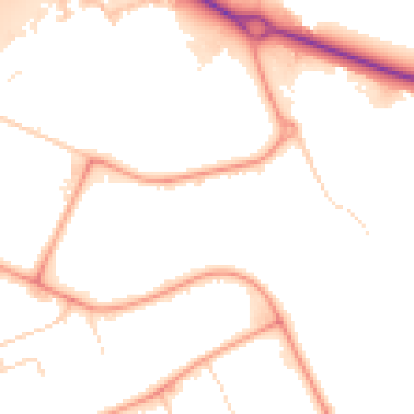 Daytime road noise heatmap for NN4 7HR