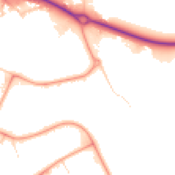 Daytime road noise heatmap for NN4 7HS