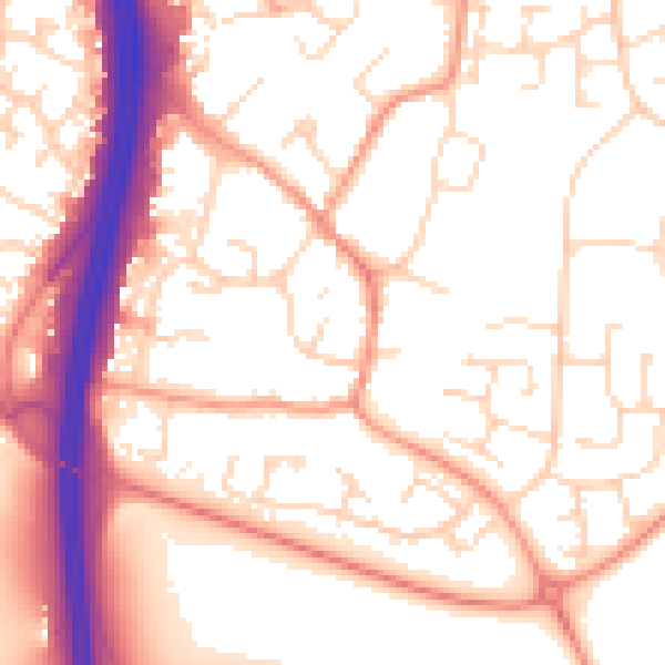 Daytime road noise heatmap for NN4 7LJ