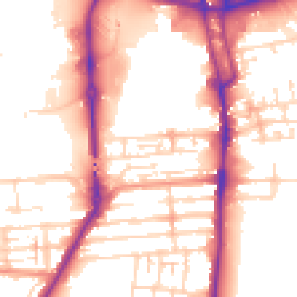 Daytime road noise heatmap for NN4 8BJ