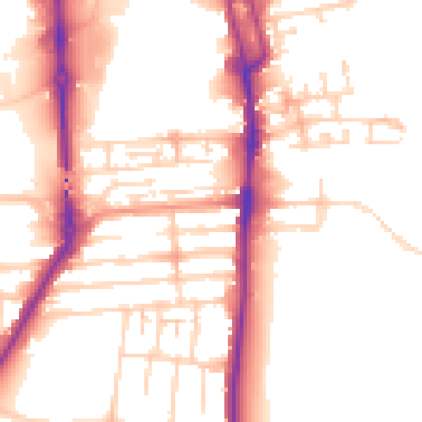 Daytime road noise heatmap for NN4 8DP