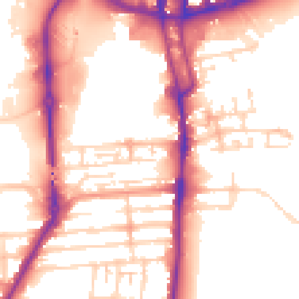 Daytime road noise heatmap for NN4 8EL