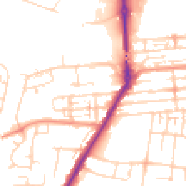 Daytime road noise heatmap for NN4 8EY