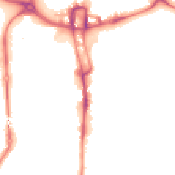 Night-time road noise heatmap for NN4 8GE