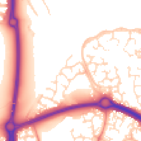Daytime road noise heatmap for NN4 8JJ