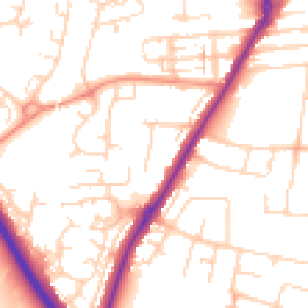 Daytime road noise heatmap for NN4 8LN