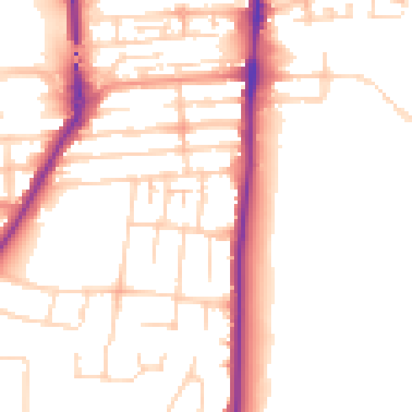 Daytime road noise heatmap for NN4 8PE