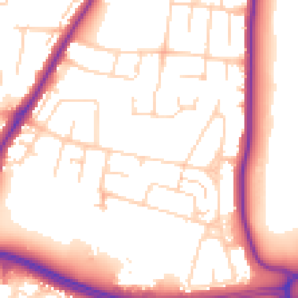 Daytime road noise heatmap for NN4 8QF