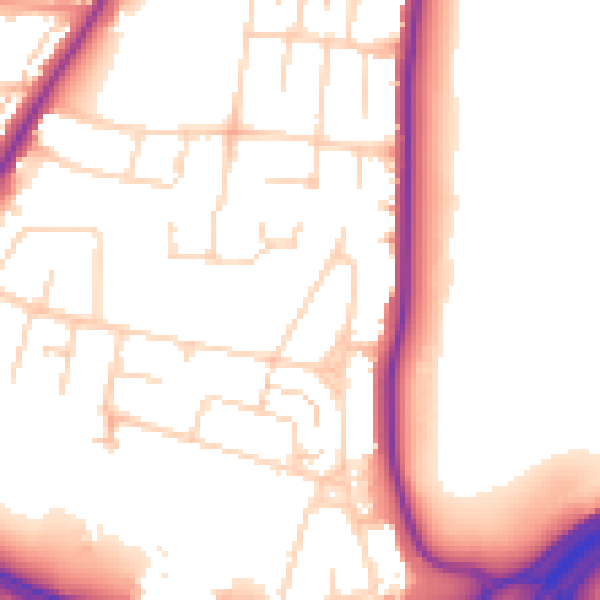 Daytime road noise heatmap for NN4 8QG