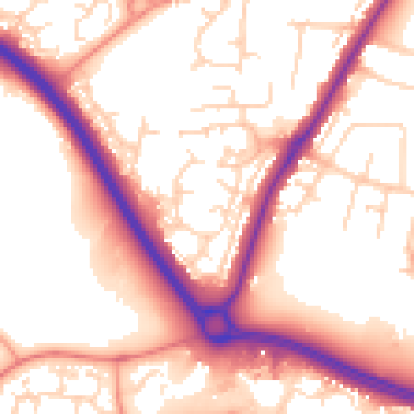 Daytime road noise heatmap for NN4 8QR