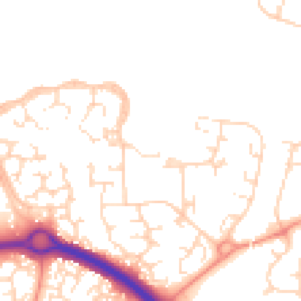 Daytime road noise heatmap for NN4 8QU