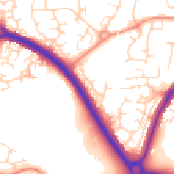 Daytime road noise heatmap for NN4 8QX