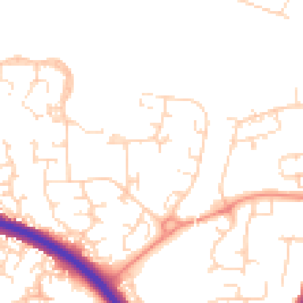Daytime road noise heatmap for NN4 8SU