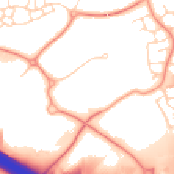 Daytime road noise heatmap for NN4 9BB