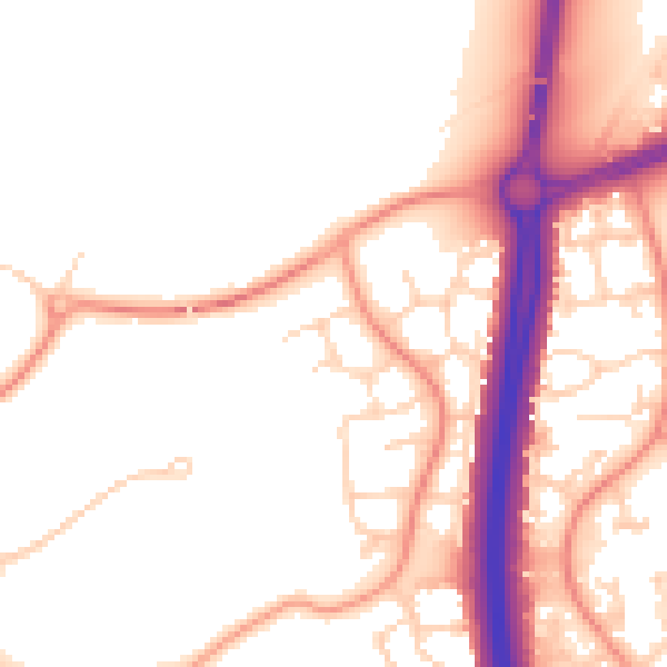 Daytime road noise heatmap for NN4 9QB