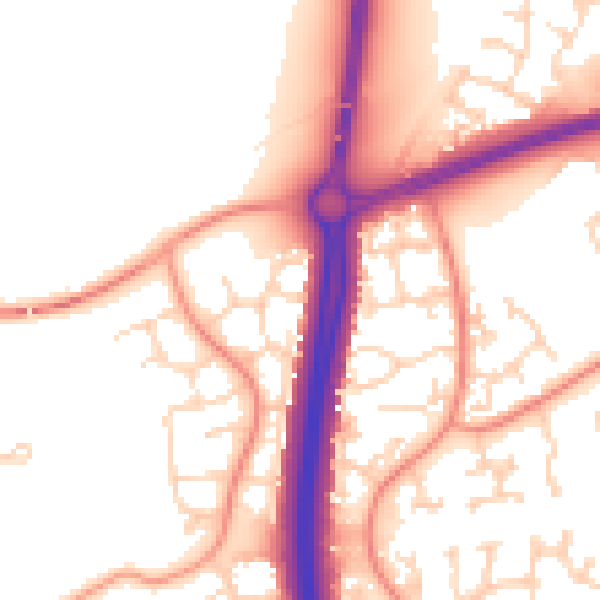 Daytime road noise heatmap for NN4 9QF