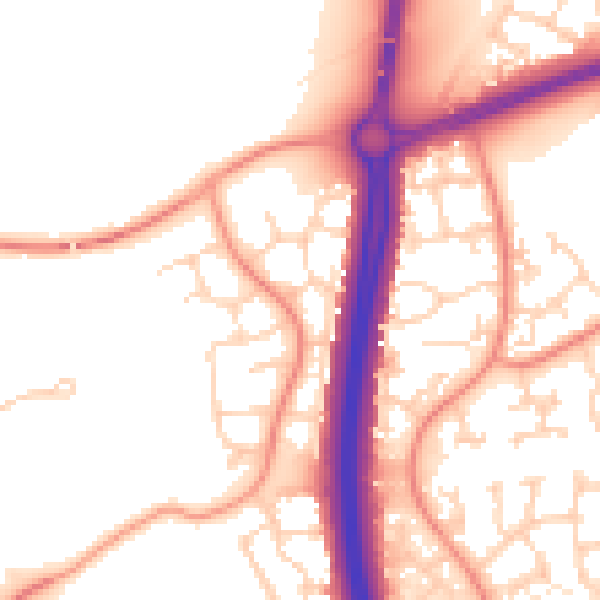 Daytime road noise heatmap for NN4 9QP