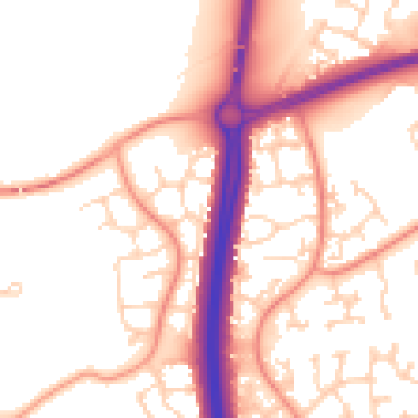 Daytime road noise heatmap for NN4 9QQ