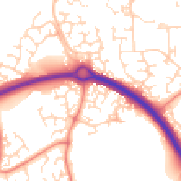 Daytime road noise heatmap for NN4 9RA