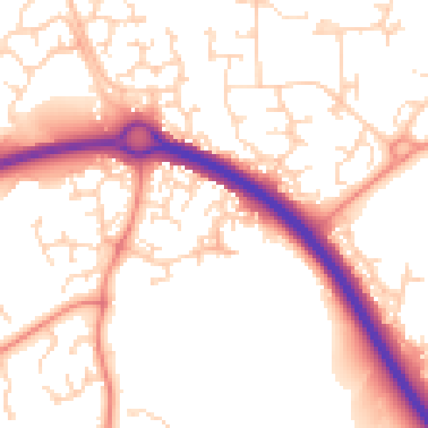 Daytime road noise heatmap for NN4 9RH