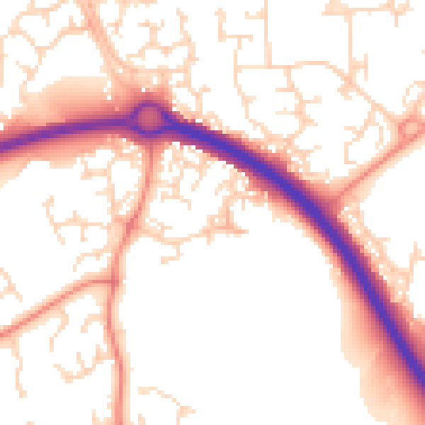 Daytime road noise heatmap for NN4 9RJ