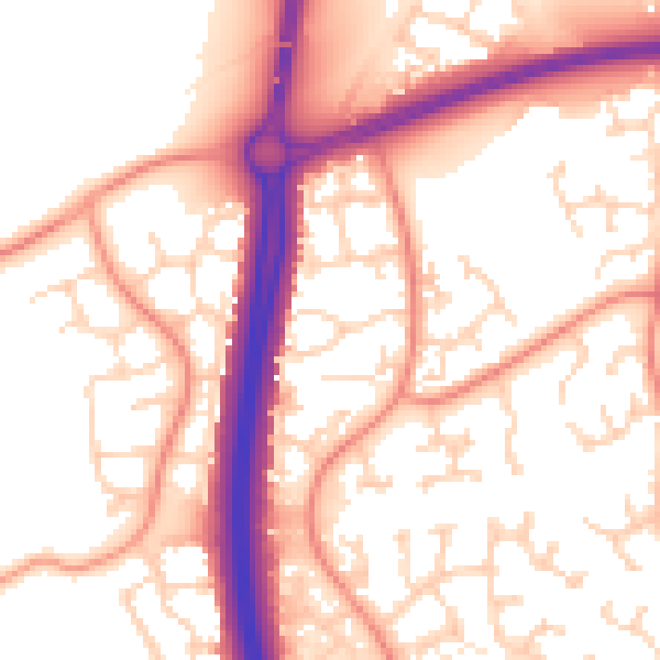 Daytime road noise heatmap for NN4 9UA