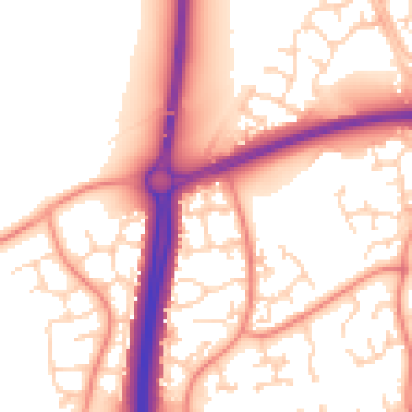 Daytime road noise heatmap for NN4 9UU