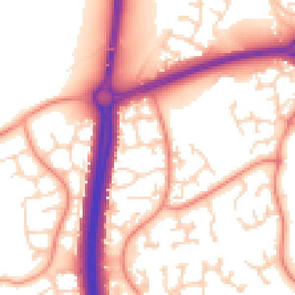 Daytime road noise heatmap for NN4 9UY