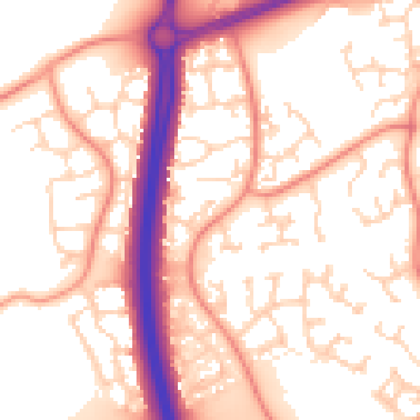 Daytime road noise heatmap for NN4 9XR