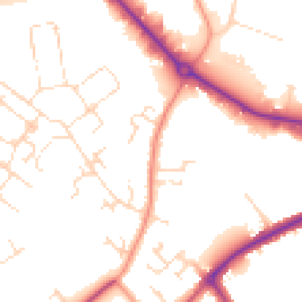 Daytime road noise heatmap for NN8 4BE