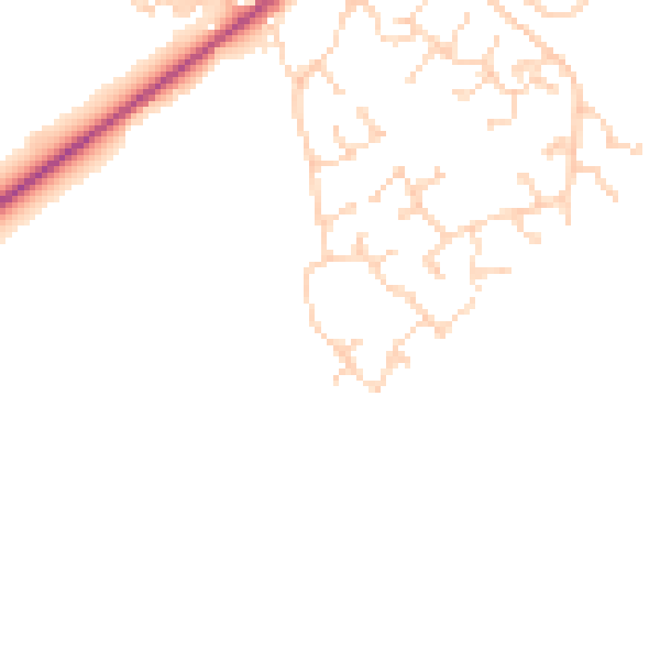 Daytime road noise heatmap for NN9 5SW