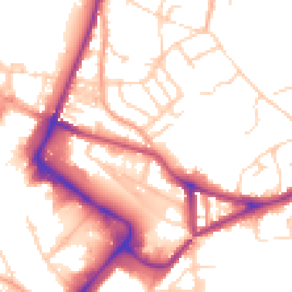 Daytime road noise heatmap for NR1 1BA