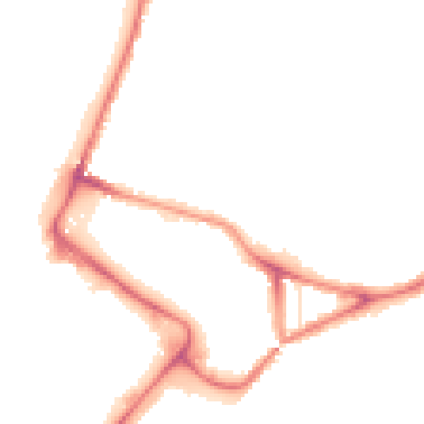 Night-time road noise heatmap for NR1 1BA