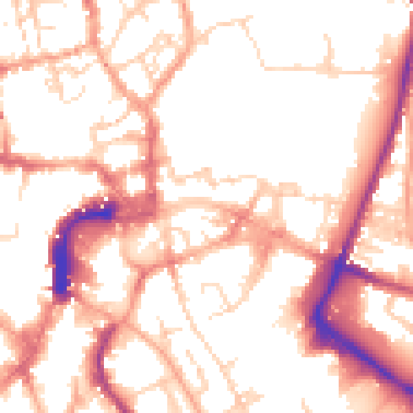 Daytime road noise heatmap for NR1 1BG