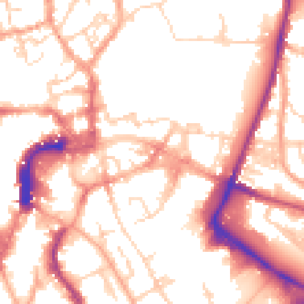 Daytime road noise heatmap for NR1 1BT