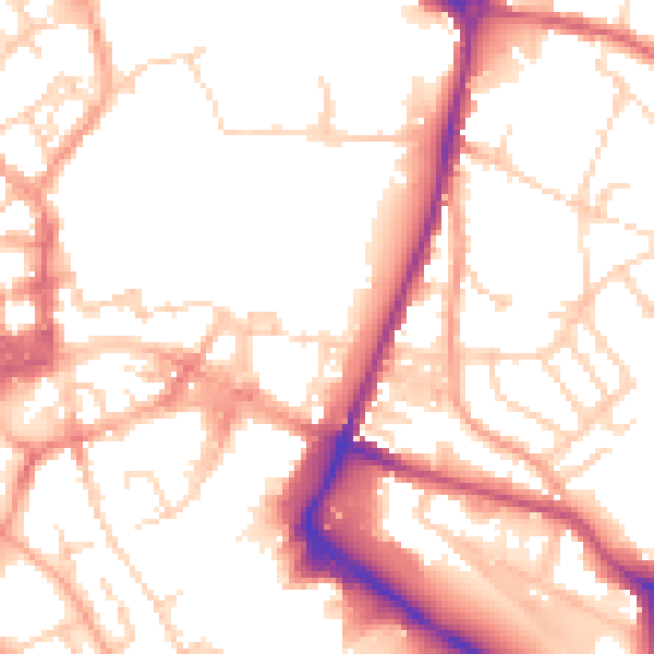 Daytime road noise heatmap for NR1 1BW
