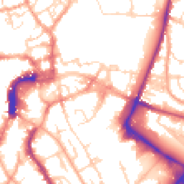 Daytime road noise heatmap for NR1 1BZ