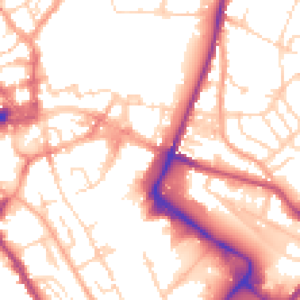 Daytime road noise heatmap for NR1 1DU