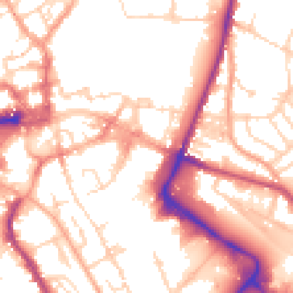 Daytime road noise heatmap for NR1 1DW