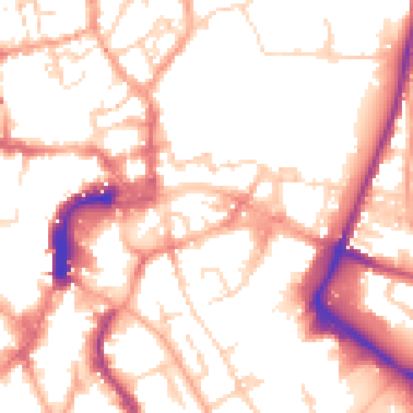 Daytime road noise heatmap for NR1 1EA