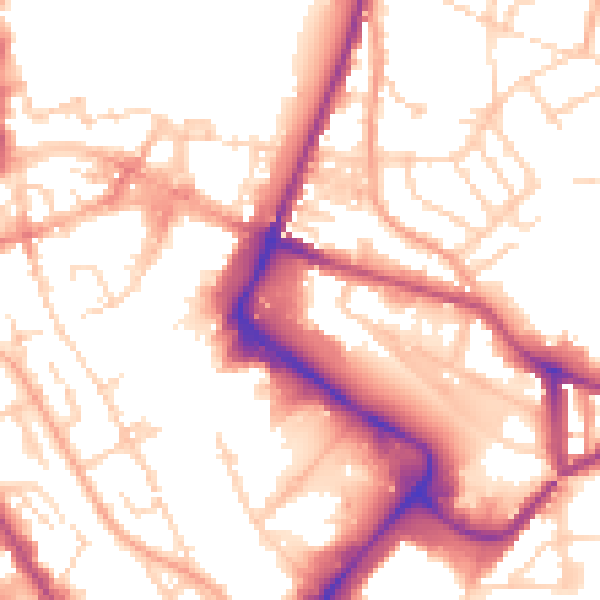 Daytime road noise heatmap for NR1 1EG