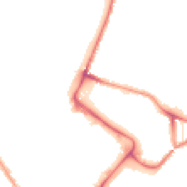 Night-time road noise heatmap for NR1 1EG