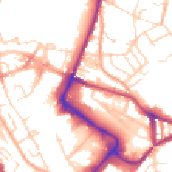 Daytime road noise heatmap for NR1 1EQ