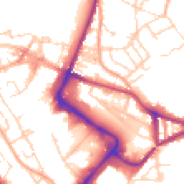Daytime road noise heatmap for NR1 1ER